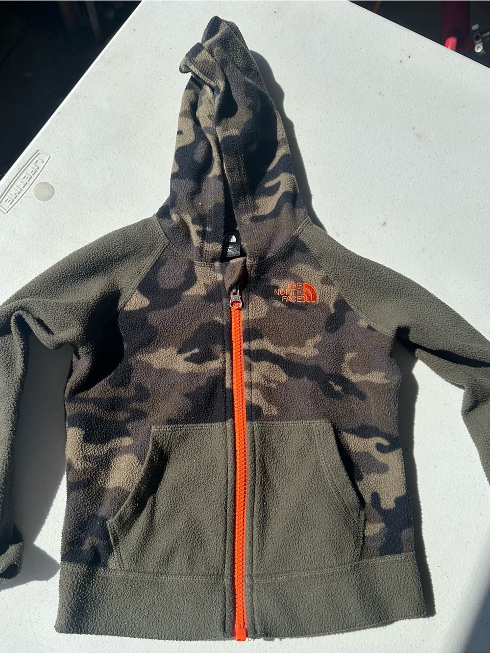 The North Face Kids Camo Hoodie Jacket - Olive & Orange